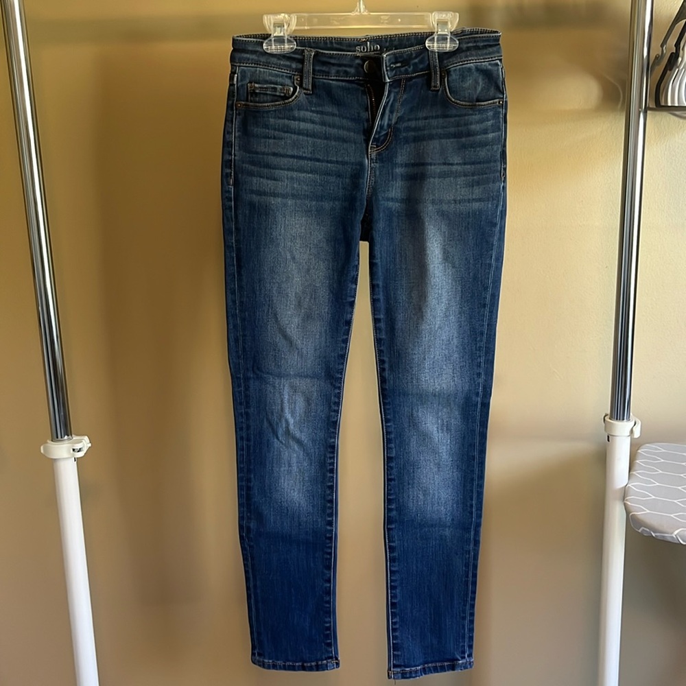 New York & Company Blue Denim High Waisted Skinny Jeans